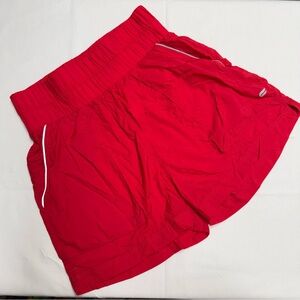 Fabletics Shorts Womens Size S Cherry Red Ultra High-Waisted Piped Nylon